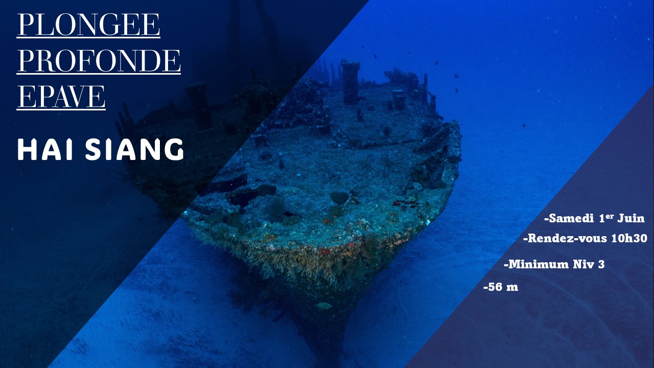 Épave sous-marine Hai Siang avec détails de plongée.